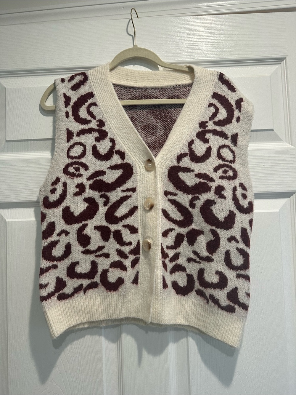 Maroon cheetah Sweater Vest